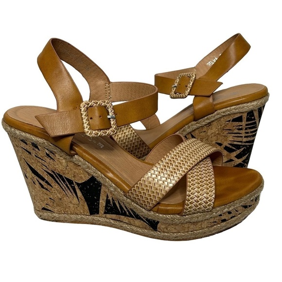 Patrizia Spring Step Belva Printed Cork Wedge Sandals - Picture 1 of 15